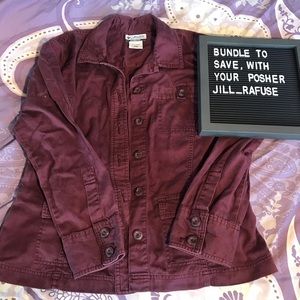 Columbia burgundy button-up